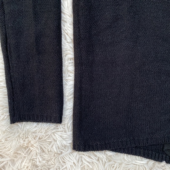 Market & Spruce Back Zip Panel Crewneck Sweater 💗 Black - Picture 11 of 16